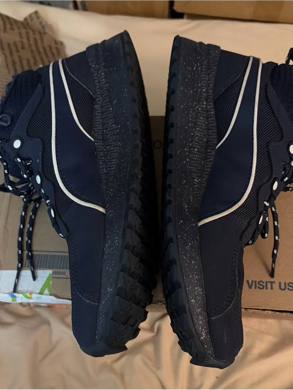 Puma Pacer Next SB WTR Women's Size 10 Navy Blue Winter Sneaker Boots 366936-06